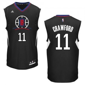 Los Angeles Clippers #11 Adidas Alternate Noir Authentic Maillot d'équipe de NBA en vente en ligne - Jamal Crawford pour Homme