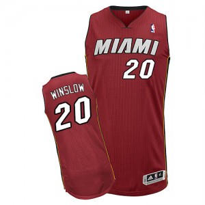 Maillot Adidas Rouge Alternate Authentic Miami Heat - Justise Winslow #20 - Homme
