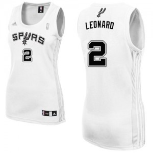 Maillot NBA Blanc Kawhi Leonard #2 San Antonio Spurs Home Authentic Femme Adidas