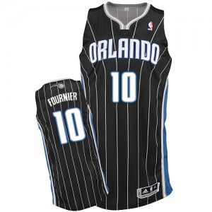 Maillot NBA Orlando Magic #10 Evan Fournier Noir Adidas Authentic Alternate - Homme