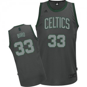 Maillot NBA Boston Celtics #33 Larry Bird Gris Adidas Swingman Graystone Fashion - Homme