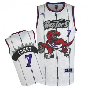 Maillot NBA Toronto Raptors #7 Kyle Lowry Blanc Adidas Authentic Throwback - Homme