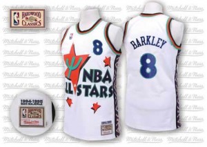 Phoenix Suns #8 Adidas Throwback 1995 All Star Blanc Authentic Maillot d'équipe de NBA Vente - Charles Barkley pour Homme