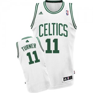 Maillot NBA Boston Celtics #11 Evan Turner Blanc Adidas Swingman Home - Homme
