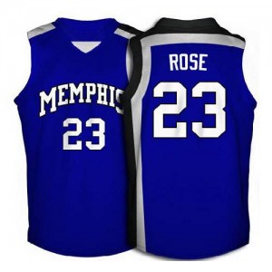 Chicago Bulls #23 Nike Memphis Tigers High School Throwback Bleu Authentic Maillot d'équipe de NBA Braderie - Derrick Rose pour Homme