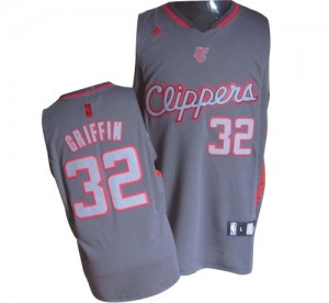 Maillot Adidas Gris Graystone Fashion Authentic Los Angeles Clippers - Blake Griffin #32 - Homme