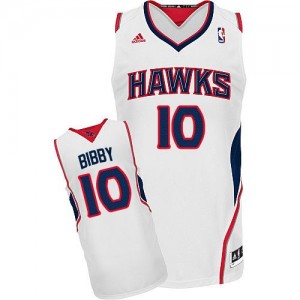 Atlanta Hawks Mike Bibby #10 Home Swingman Maillot d'équipe de NBA - Blanc pour Homme