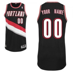 Maillot NBA Authentic Personnalisé Portland Trail Blazers Road Noir - Enfants