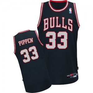 Chicago Bulls Scottie Pippen #33 Swingman Maillot d'équipe de NBA - Noir / Blanc pour Homme