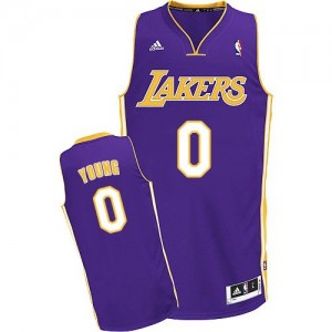 Maillot NBA Los Angeles Lakers #0 Nick Young Violet Adidas Swingman Road - Homme