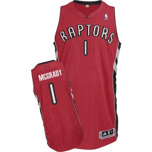 Maillot NBA Rouge Tracy Mcgrady #1 Toronto Raptors Road Authentic Homme Adidas