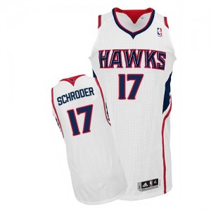 Maillot NBA Blanc Dennis Schroder #17 Atlanta Hawks Home Authentic Homme Adidas