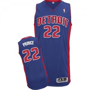 Detroit Pistons Tayshaun Prince #22 Road Authentic Maillot d'équipe de NBA - Bleu royal pour Homme