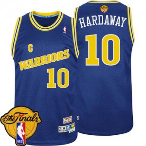 Maillot Adidas Bleu Throwback 2015 The Finals Patch Authentic Golden State Warriors - Tim Hardaway #10 - Homme