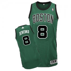 Maillot Adidas Vert (No. noir) Alternate Authentic Boston Celtics - Jonas Jerebko #8 - Homme