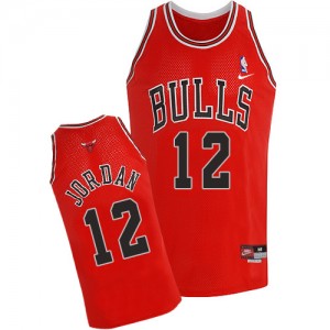 Chicago Bulls Nike Michael Jordan #12 Throwback Authentic Maillot d'équipe de NBA - Rouge pour Homme