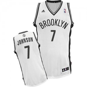 Brooklyn Nets #7 Adidas Home Blanc Swingman Maillot d'équipe de NBA prix d'usine en ligne - Joe Johnson pour Homme