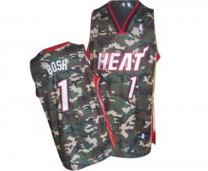 Maillot NBA Miami Heat #1 Chris Bosh Camo Adidas Swingman Stealth Collection Finals Patch - Homme
