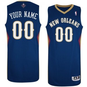 Maillot NBA Bleu marin Authentic Personnalisé New Orleans Pelicans Road Enfants Adidas