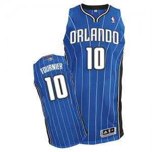 Maillot NBA Bleu royal Evan Fournier #10 Orlando Magic Road Authentic Homme Adidas
