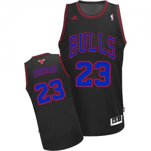 Chicago Bulls #23 Adidas Noir Bleu Authentic Maillot d'équipe de NBA achats en ligne - Michael Jordan pour Homme