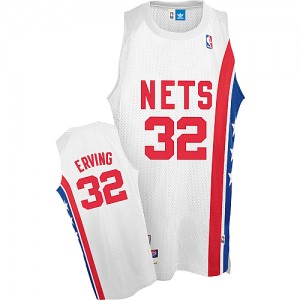 Brooklyn Nets Julius Erving #32 Throwback ABA Retro Authentic Maillot d'équipe de NBA - Blanc pour Homme