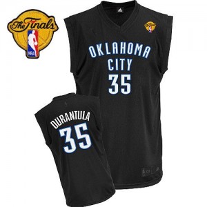 Oklahoma City Thunder Kevin Durant #35 Durantula Fashion Finals Patch Authentic Maillot d'équipe de NBA - Noir pour Homme