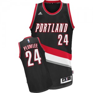 Portland Trail Blazers #24 Adidas Road Noir Swingman Maillot d'équipe de NBA à vendre - Mason Plumlee pour Homme