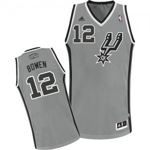 Maillot NBA Gris argenté Bruce Bowen #12 San Antonio Spurs Alternate Swingman Homme Adidas