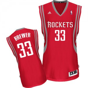 Maillot NBA Houston Rockets #33 Corey Brewer Rouge Adidas Swingman Road - Homme