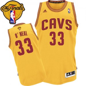 Maillot NBA Or Shaquille O'Neal #33 Cleveland Cavaliers Alternate 2015 The Finals Patch Swingman Homme Adidas
