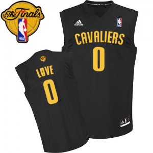 Maillot Adidas Noir Fashion 2015 The Finals Patch Authentic Cleveland Cavaliers - Kevin Love #0 - Homme