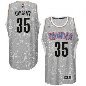 Oklahoma City Thunder #35 Adidas City Light Gris Authentic Maillot d'équipe de NBA Magasin d'usine - Kevin Durant pour Homme