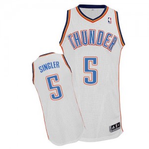 Maillot NBA Blanc Kyle Singler #5 Oklahoma City Thunder Home Authentic Homme Adidas