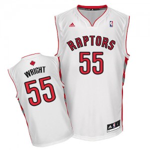 Maillot NBA Toronto Raptors #55 Delon Wright Blanc Adidas Swingman Home - Homme