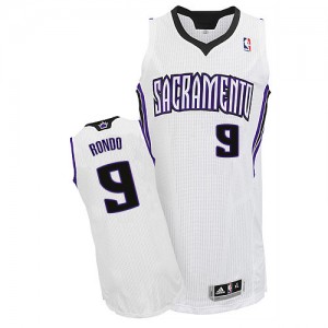 Sacramento Kings Rajon Rondo #9 Home Authentic Maillot d'équipe de NBA - Blanc pour Homme