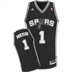 San Antonio Spurs #1 Adidas Road Noir Swingman Maillot d'équipe de NBA pas cher en ligne - Kyle Anderson pour Homme