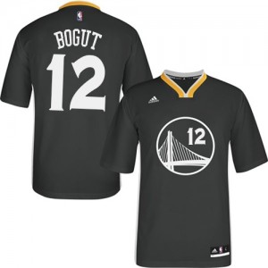 Maillot NBA Noir Andrew Bogut #12 Golden State Warriors Alternate Authentic Homme Adidas