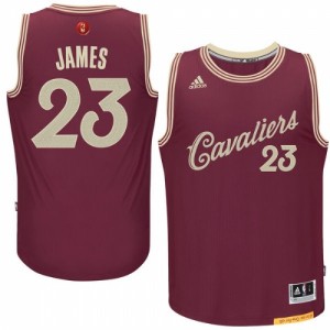 Maillot NBA Rouge LeBron James #23 Cleveland Cavaliers 2015-16 Christmas Day Authentic Homme Adidas