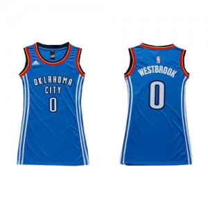 Oklahoma City Thunder Russell Westbrook #0 Dress Swingman Maillot d'équipe de NBA - Bleu royal pour Femme