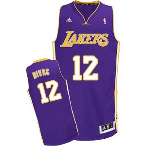 Los Angeles Lakers Vlade Divac #12 Road Swingman Maillot d'équipe de NBA - Violet pour Homme