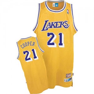 Maillot NBA Or Michael Cooper #21 Los Angeles Lakers Throwback Authentic Homme Mitchell and Ness