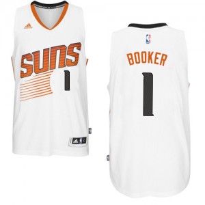 Maillot NBA Authentic Devin Booker #1 Phoenix Suns Home Blanc - Homme