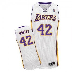 Los Angeles Lakers James Worthy #42 Alternate Authentic Maillot d'équipe de NBA - Blanc pour Homme