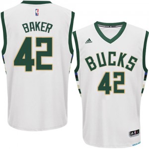 Maillot NBA Milwaukee Bucks #42 Vin Baker Blanc Adidas Swingman Home - Homme