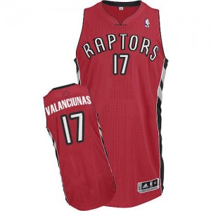 Maillot NBA Toronto Raptors #17 Jonas Valanciunas Rouge Adidas Authentic Road - Homme