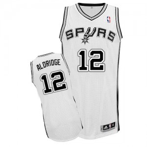 Maillot NBA San Antonio Spurs #12 LaMarcus Aldridge Blanc Adidas Authentic Home - Enfants
