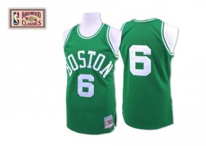 Maillot NBA Boston Celtics #6 Bill Russell Vert Mitchell and Ness Authentic Throwback - Homme