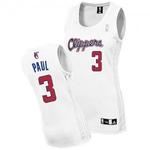 Maillot Adidas Blanc Home Authentic Los Angeles Clippers - Chris Paul #3 - Femme