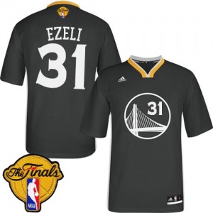 Golden State Warriors #31 Adidas Alternate 2015 The Finals Patch Noir Authentic Maillot d'équipe de NBA Discount - Festus Ezeli pour Homme
